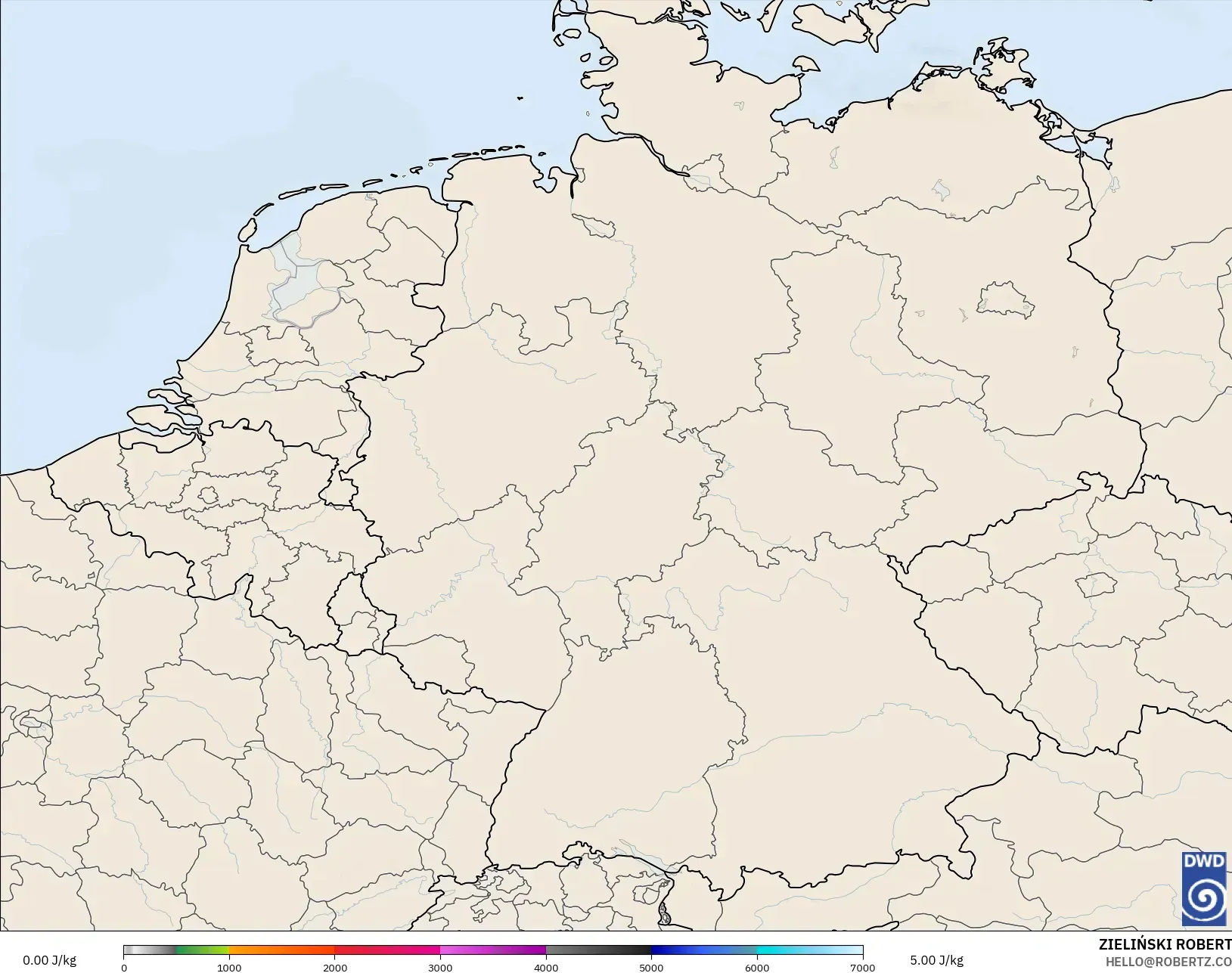 ICON Alemania 2 km modelo - Alemania, CAPE