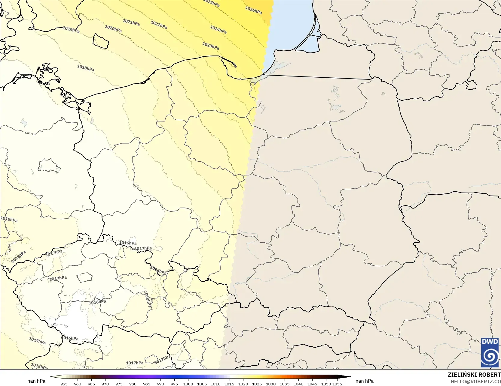 ICON Alemania 2 km modelo - Polonia, Presión