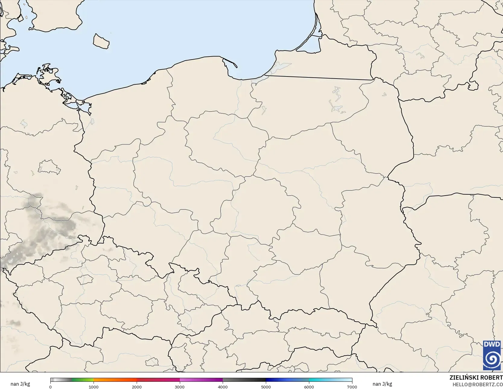 ICON Alemania 2 km modelo - Polonia, CAPE