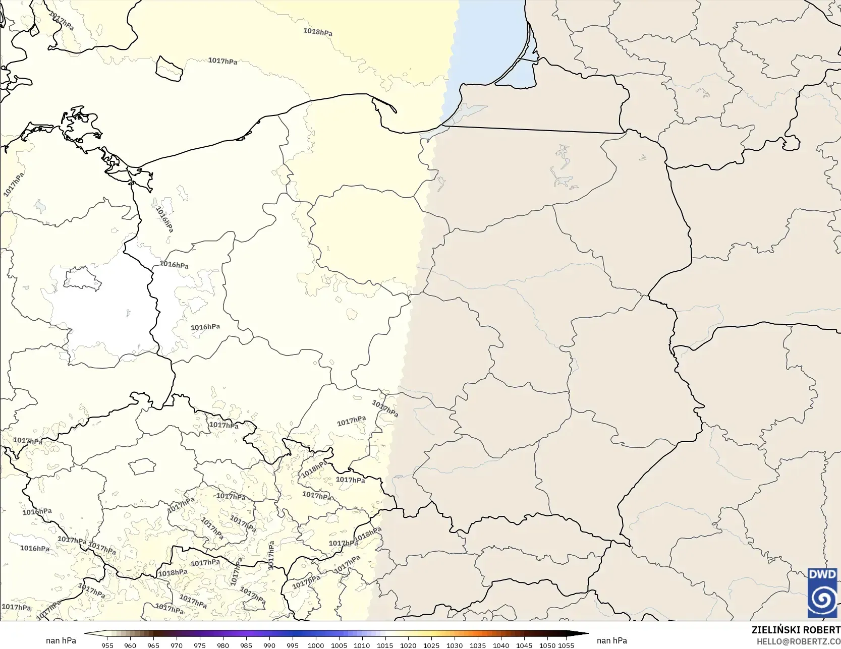 ICON Alemania 2 km modelo - Polonia, Presión