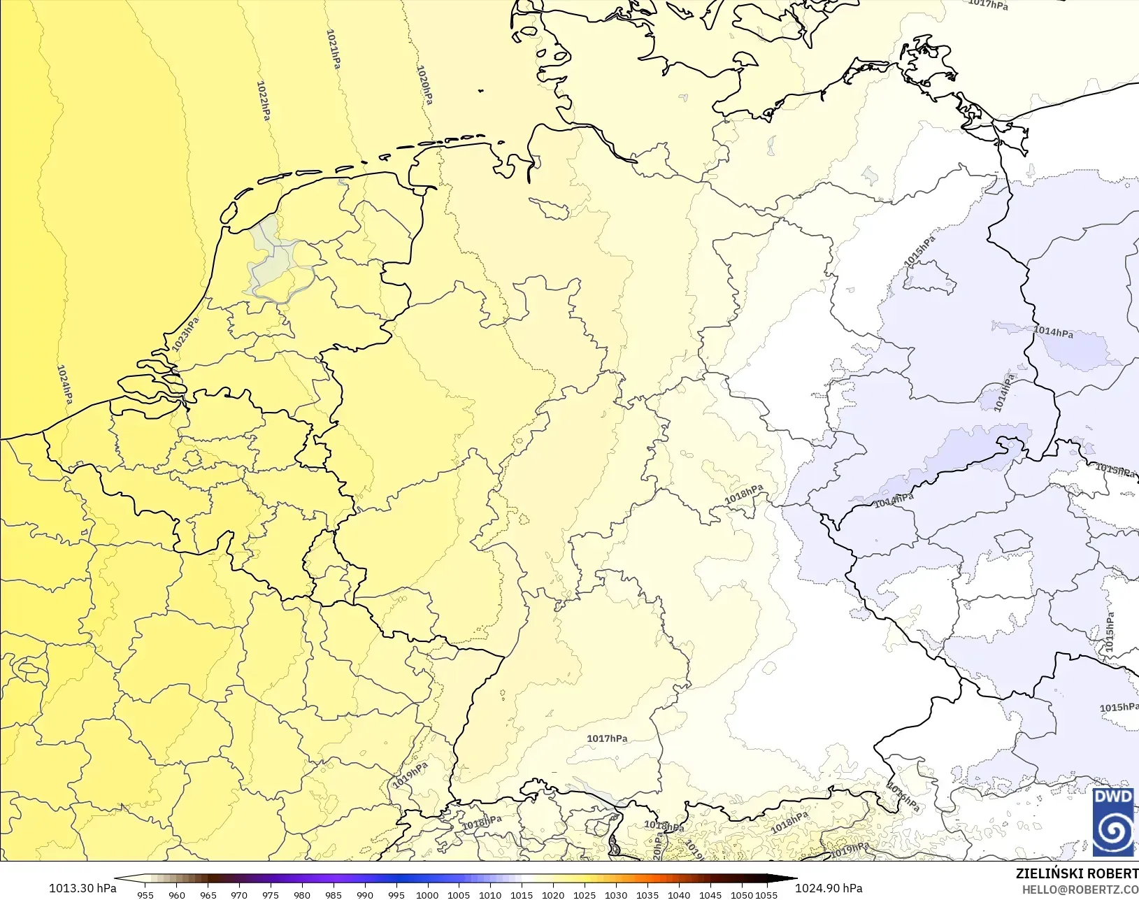 ICON Alemania 2 km modelo - Alemania, Presión