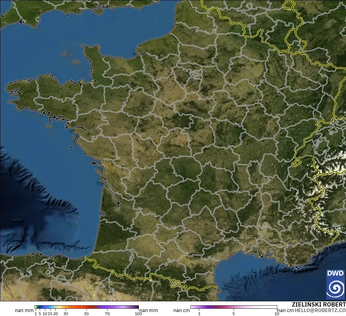 ICON Alemania 2 km modelo - Francia, Precipitación, nubes y presión