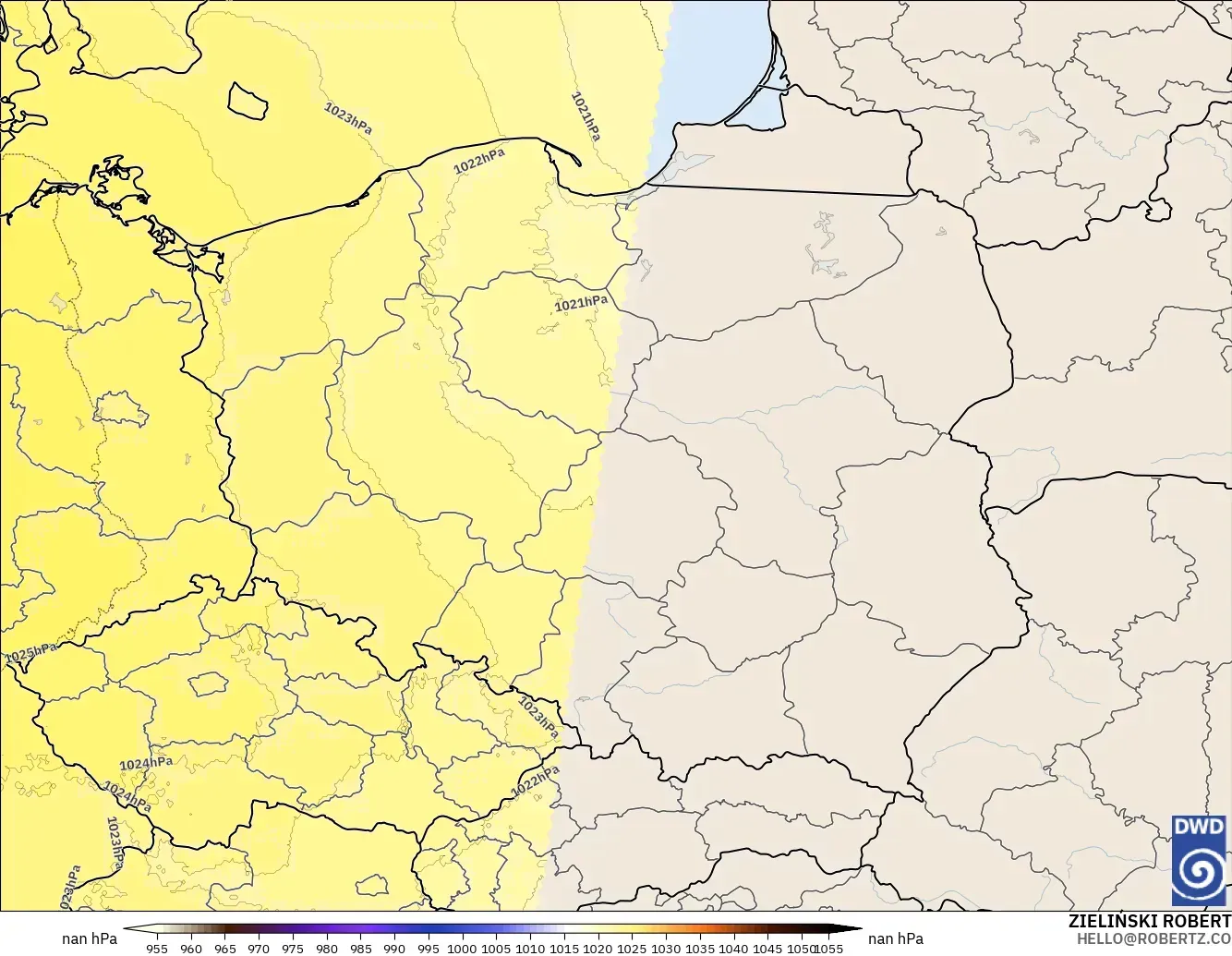 ICON Alemania 2 km modelo - Polonia, Presión