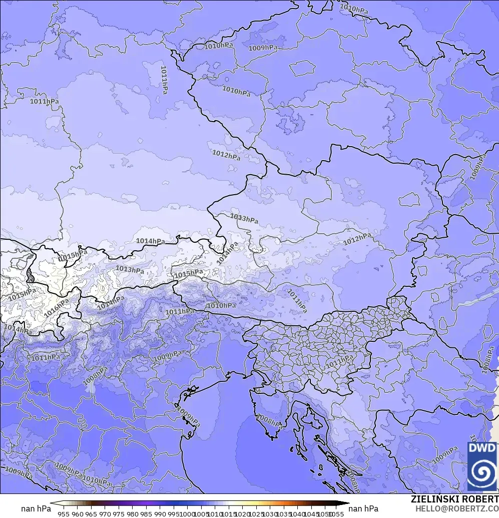 ICON Alemania 2 km modelo - Austria, Presión