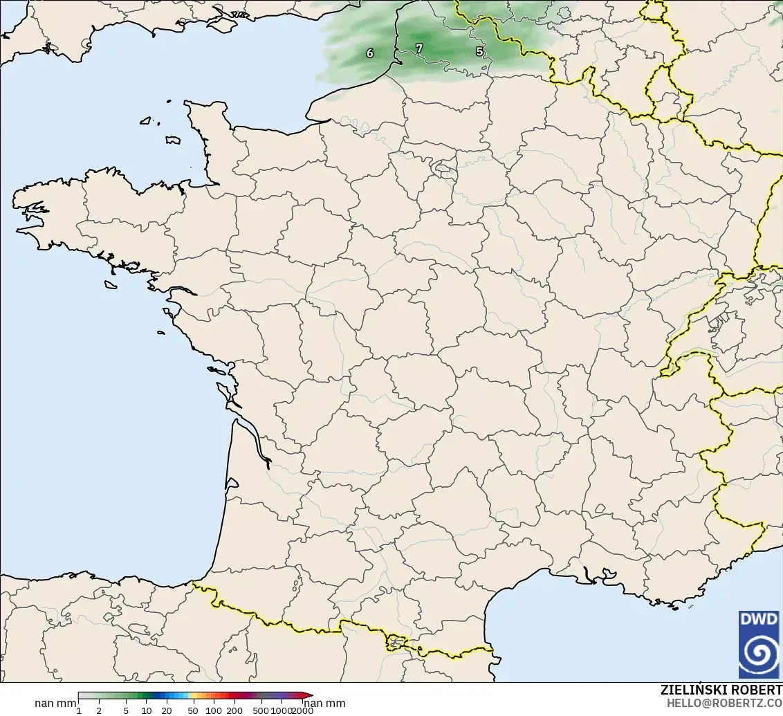 ICON Alemania 2 km modelo - Francia, Acumulación de precipitación