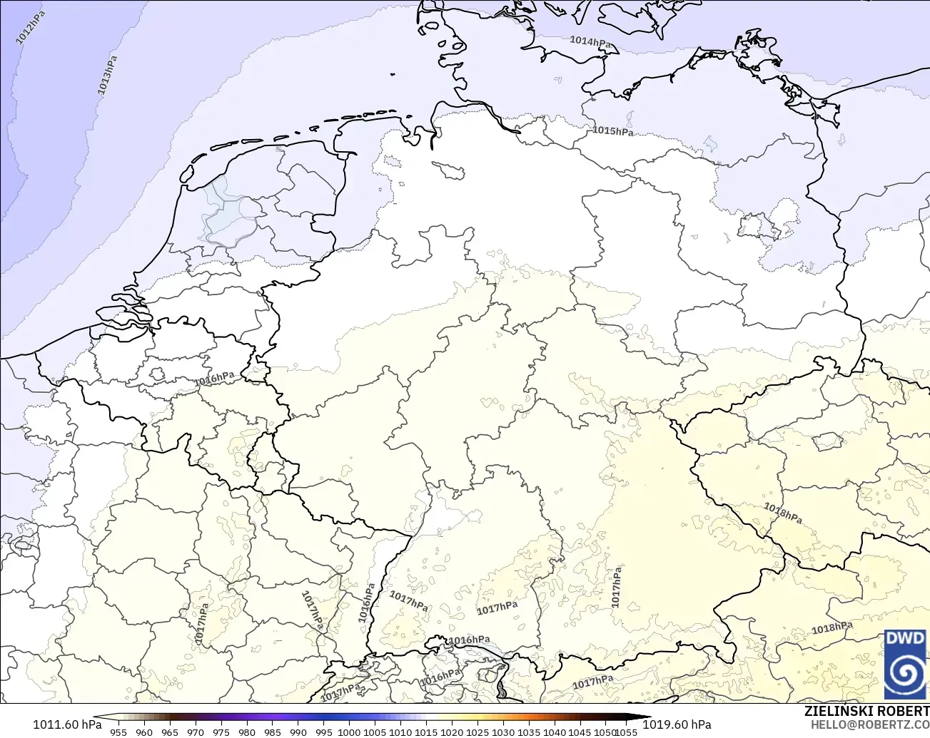 ICON Alemania 2 km modelo - Alemania, Presión