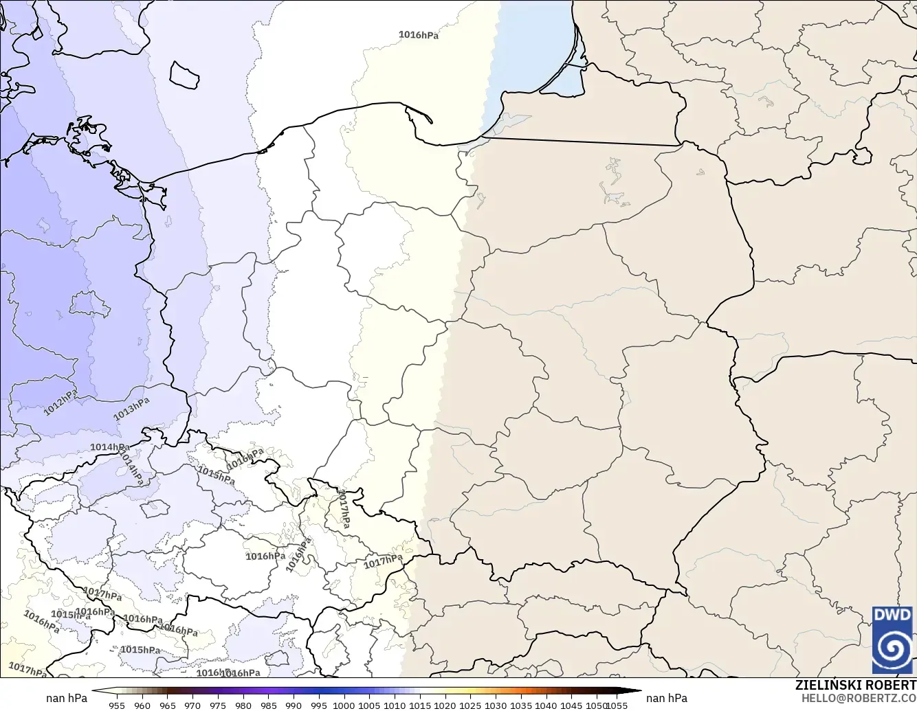 ICON Alemania 2 km modelo - Polonia, Presión
