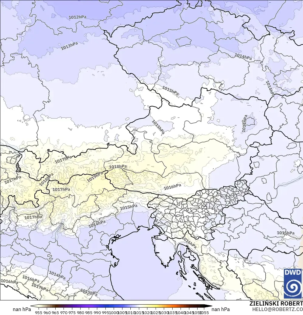 ICON Alemania 2 km modelo - Austria, Presión