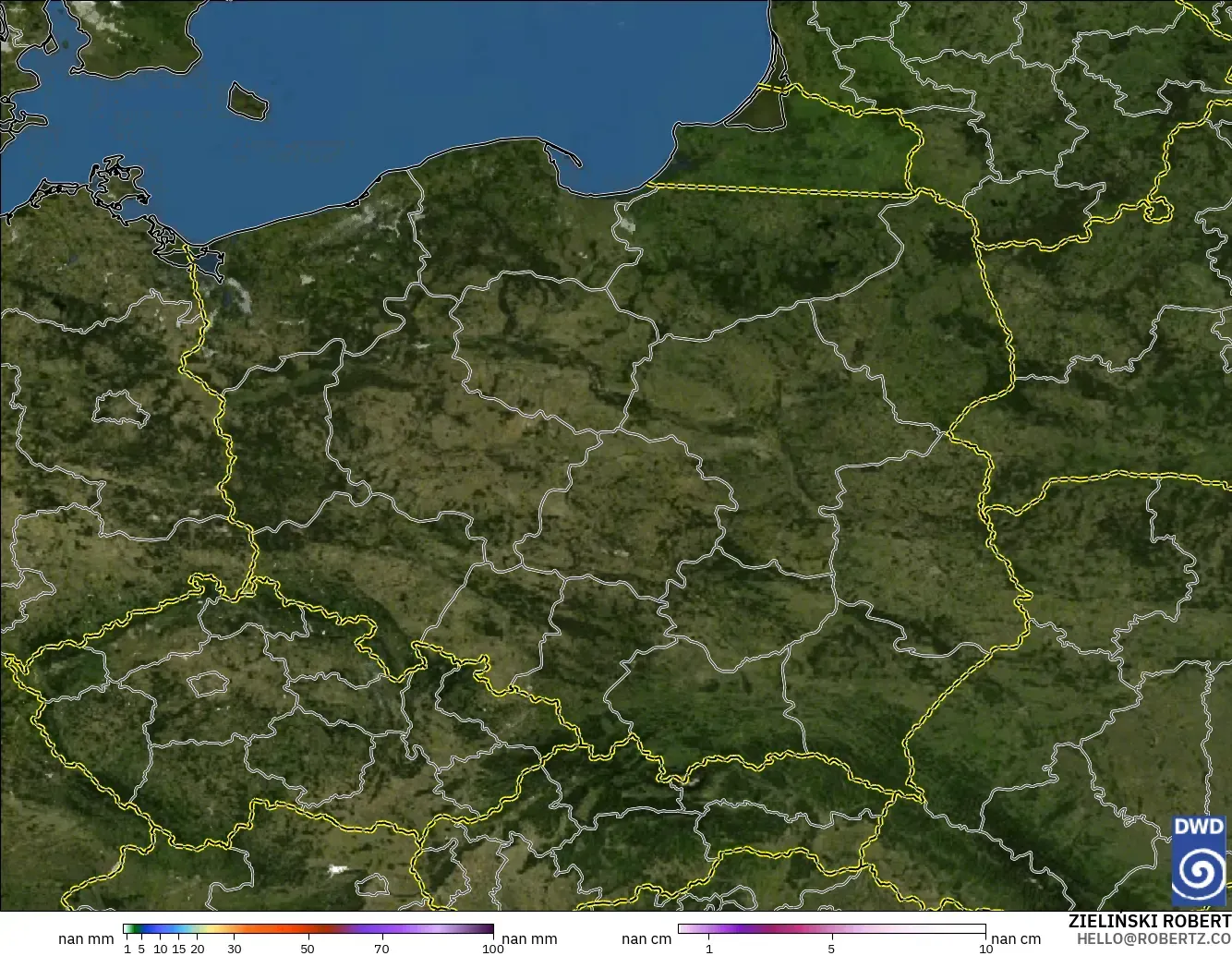 ICON Alemania 2 km modelo - Polonia, Precipitación, nubes y presión