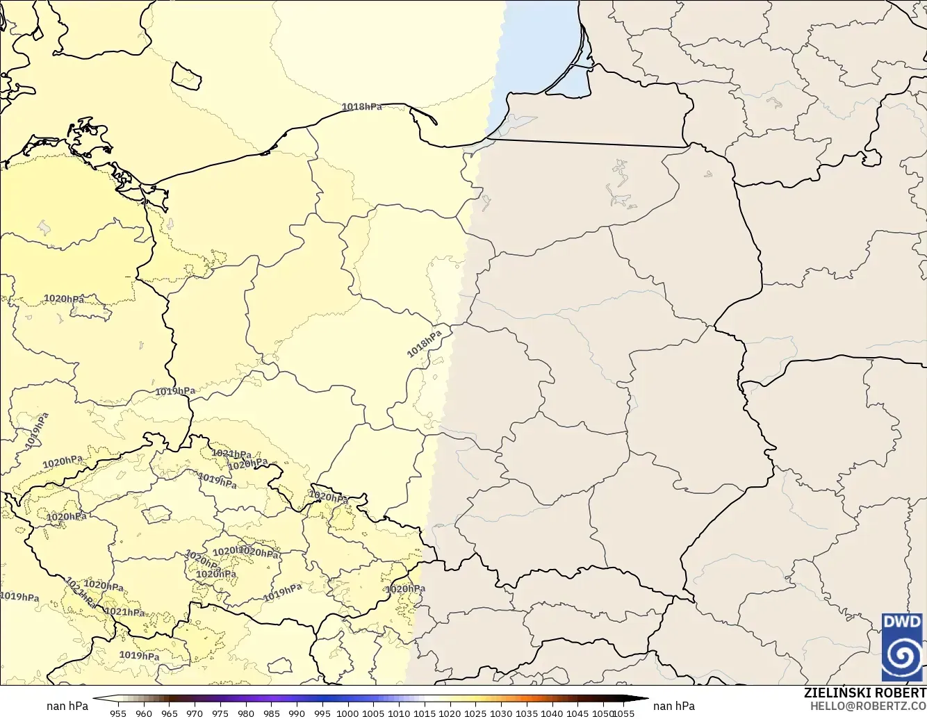 ICON Alemania 2 km modelo - Polonia, Presión