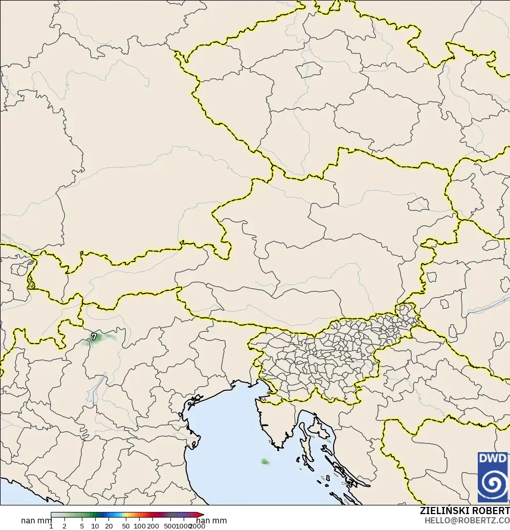 ICON Alemania 2 km modelo - Austria, Acumulación de precipitación