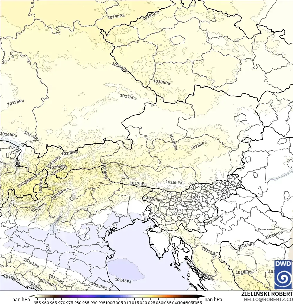 ICON Alemania 2 km modelo - Austria, Presión