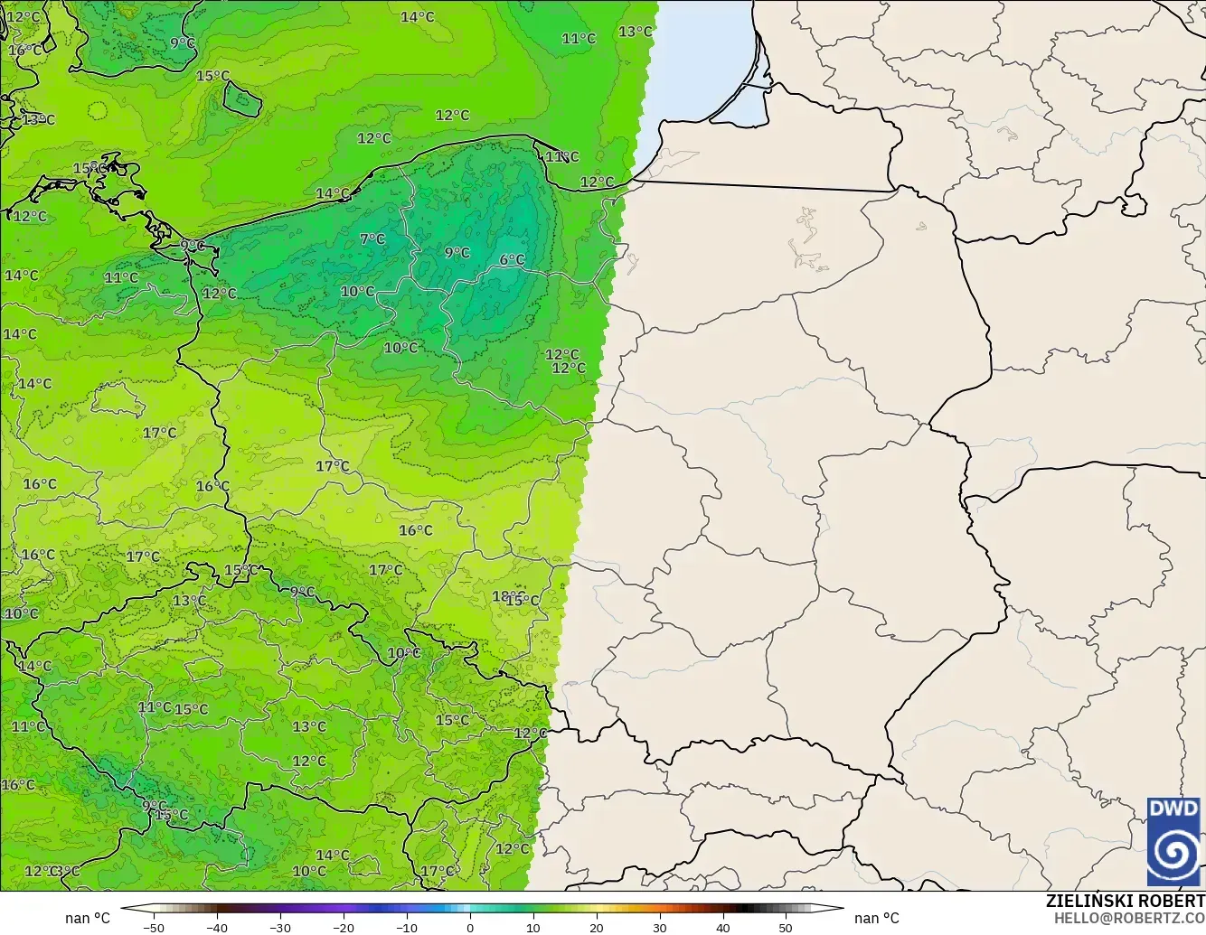 ICON Alemania 2 km modelo - Polonia, Punto de rocío a 2 m