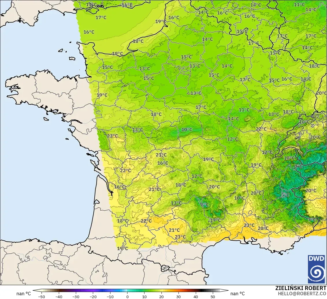 ICON Alemania 2 km modelo - Francia, Punto de rocío a 2 m
