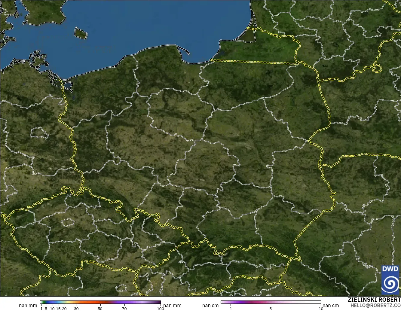 ICON Alemania 2 km modelo - Polonia, Precipitación, nubes y presión
