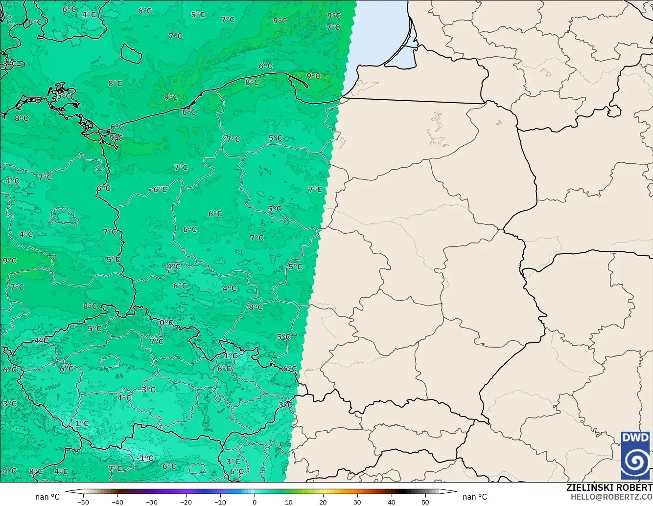 ICON Alemania 2 km modelo - Polonia, Punto de rocío a 2 m