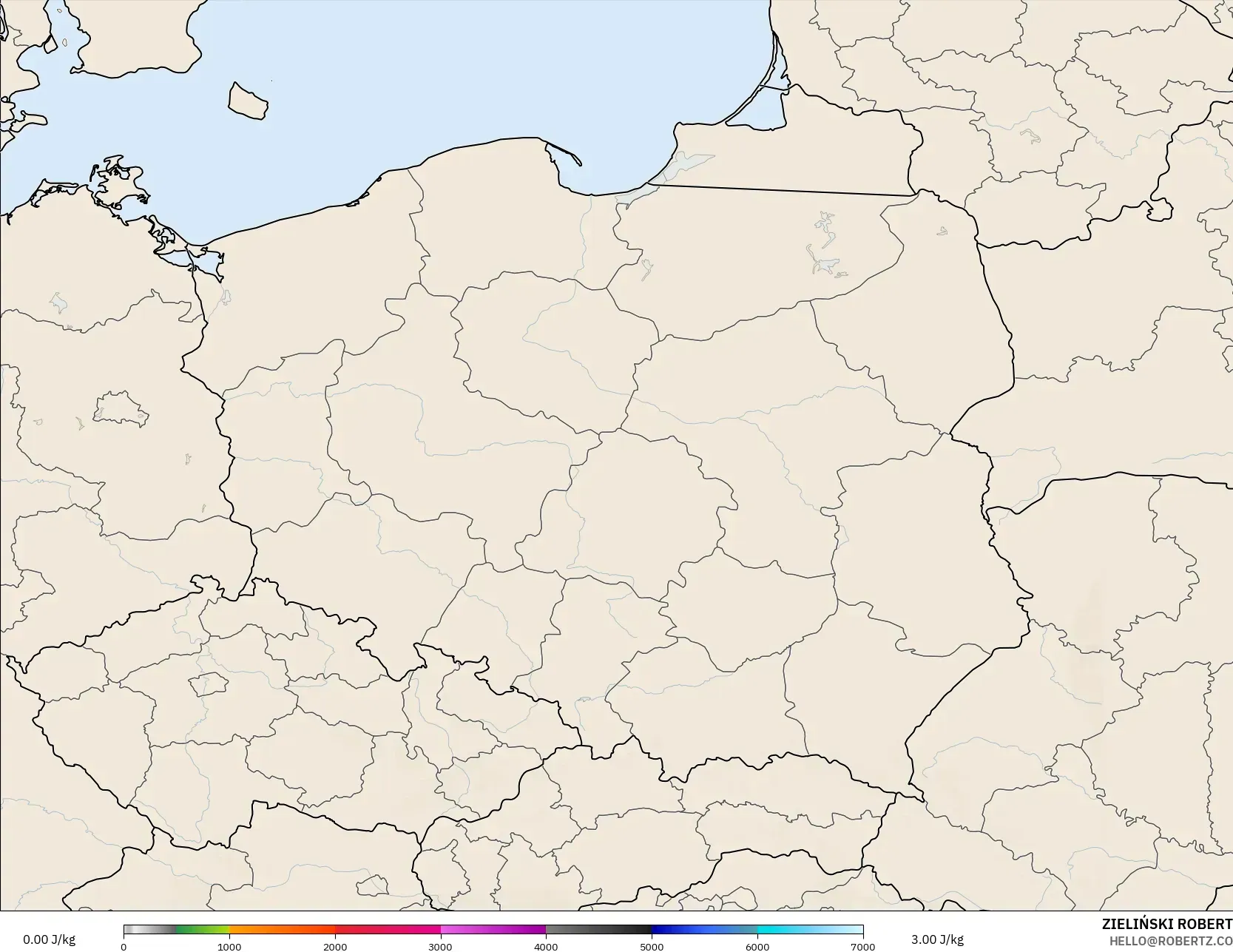 ICON Polonia 2 km modelo - Polonia, CAPE