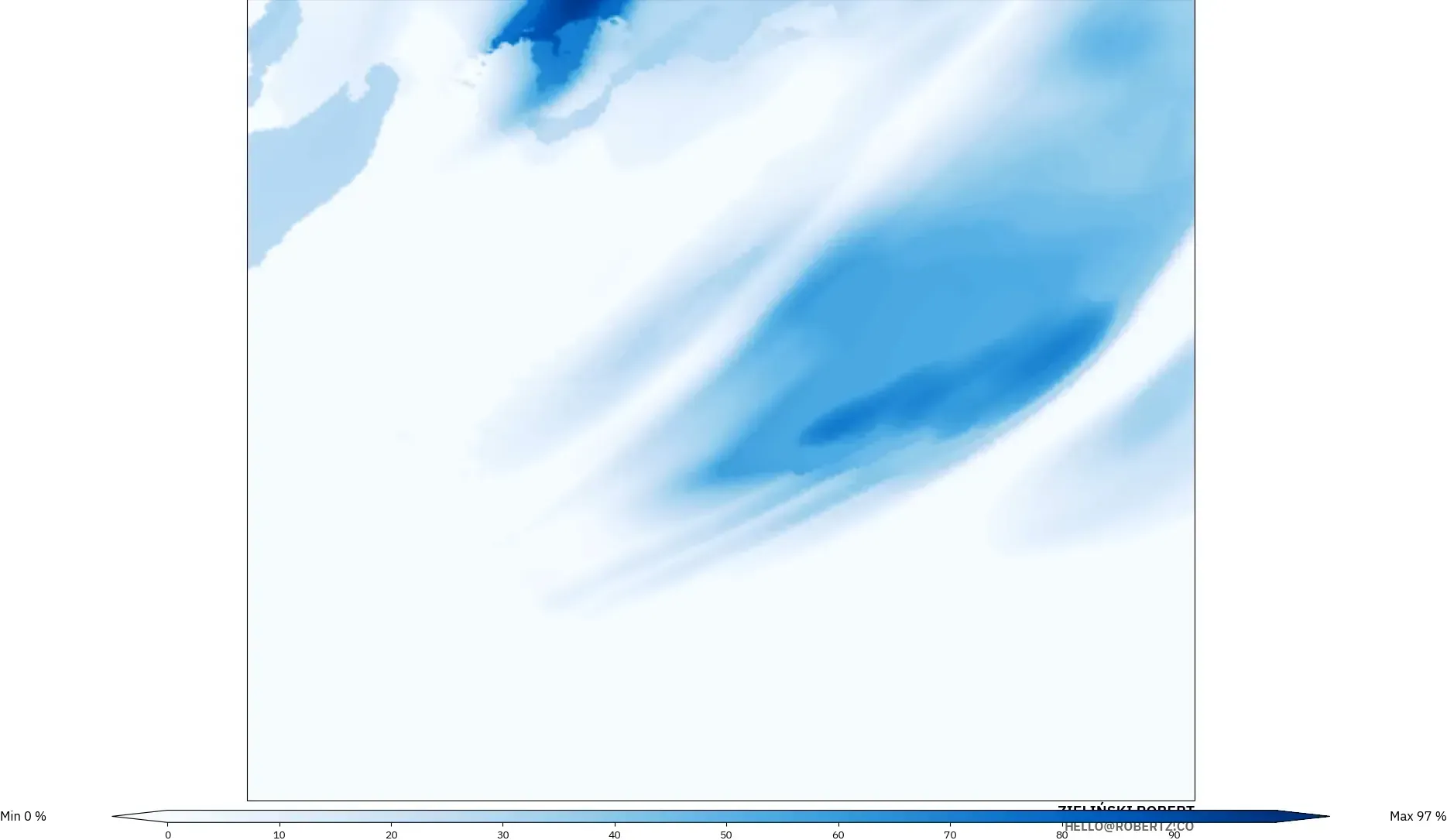 ICON Polonia 2 km modelo - Polonia, High Cloud Cover