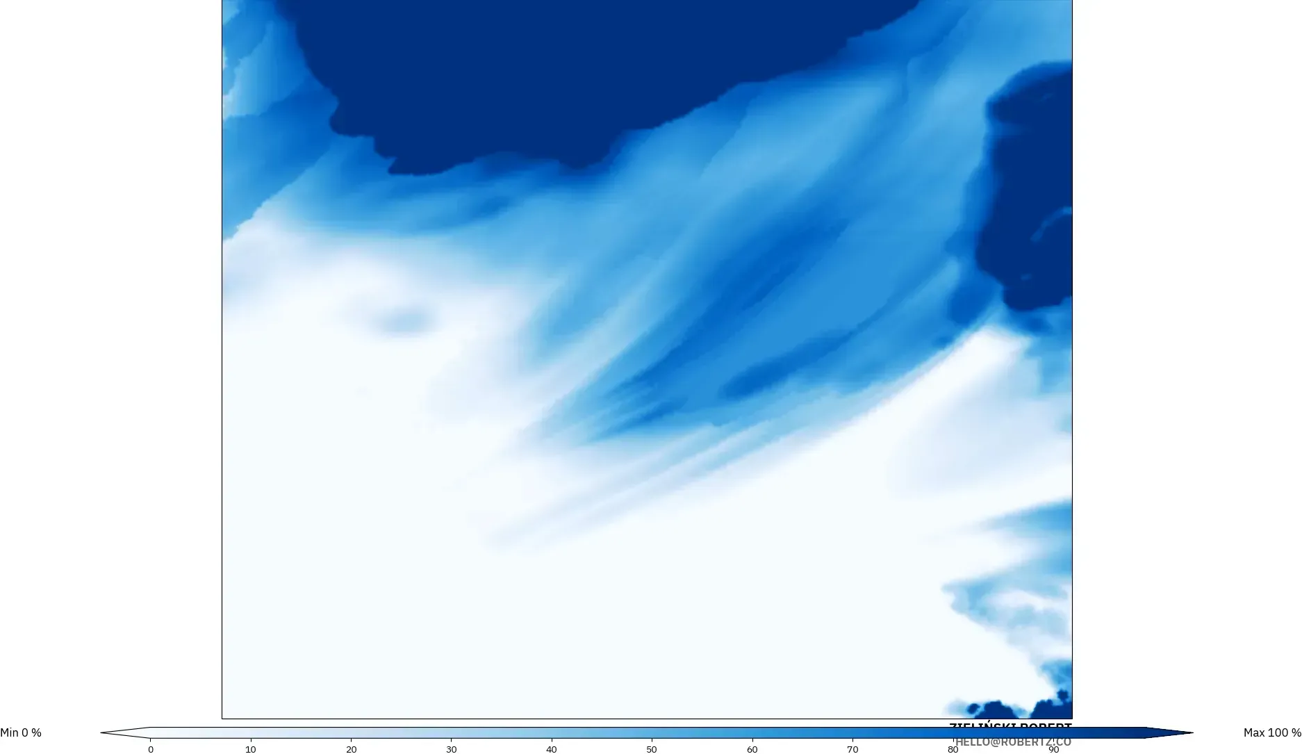 ICON Polonia 2 km modelo - Polonia, Cobertura total de nubes