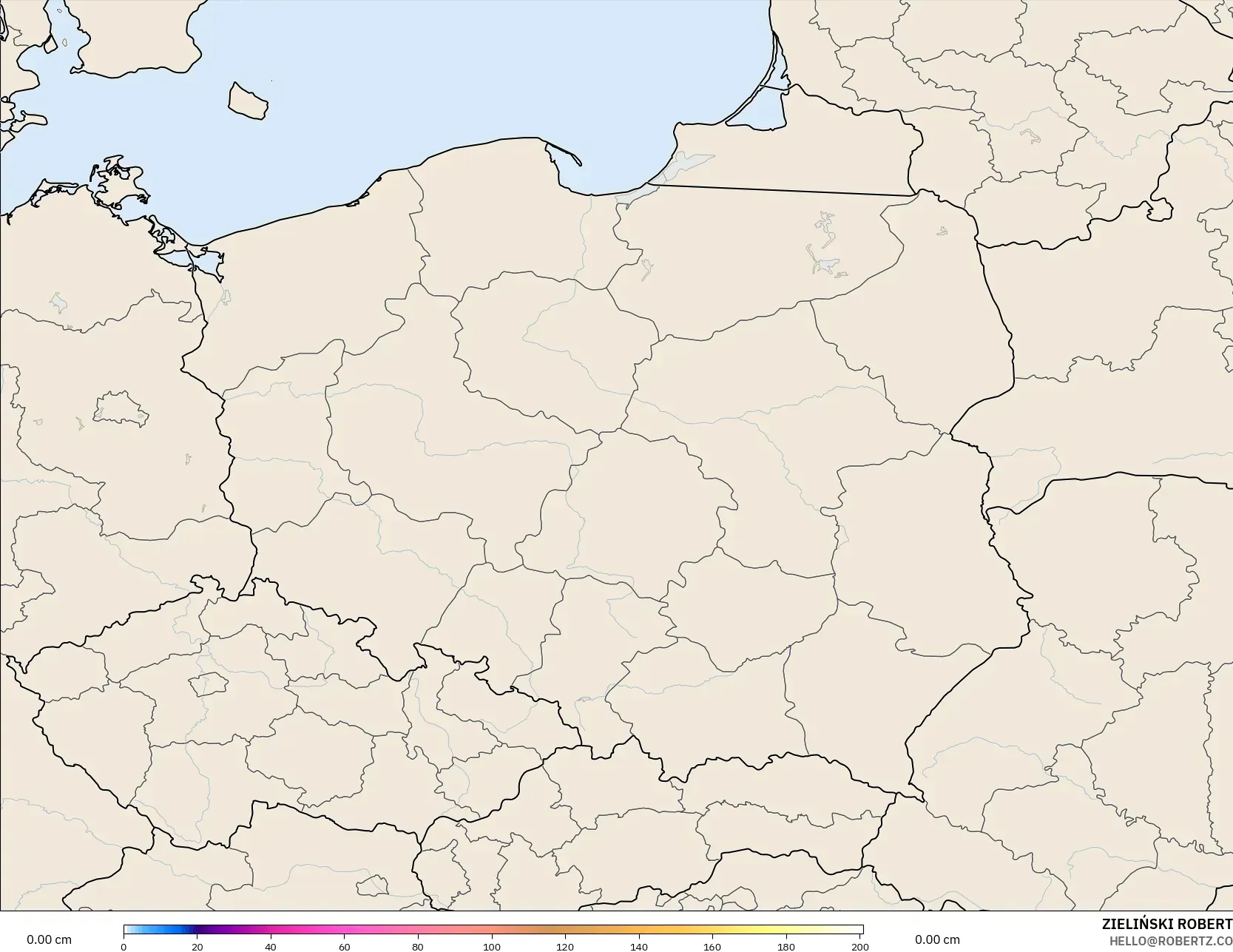 ICON Polonia 2 km modelo - Polonia, Profundidad de nieve