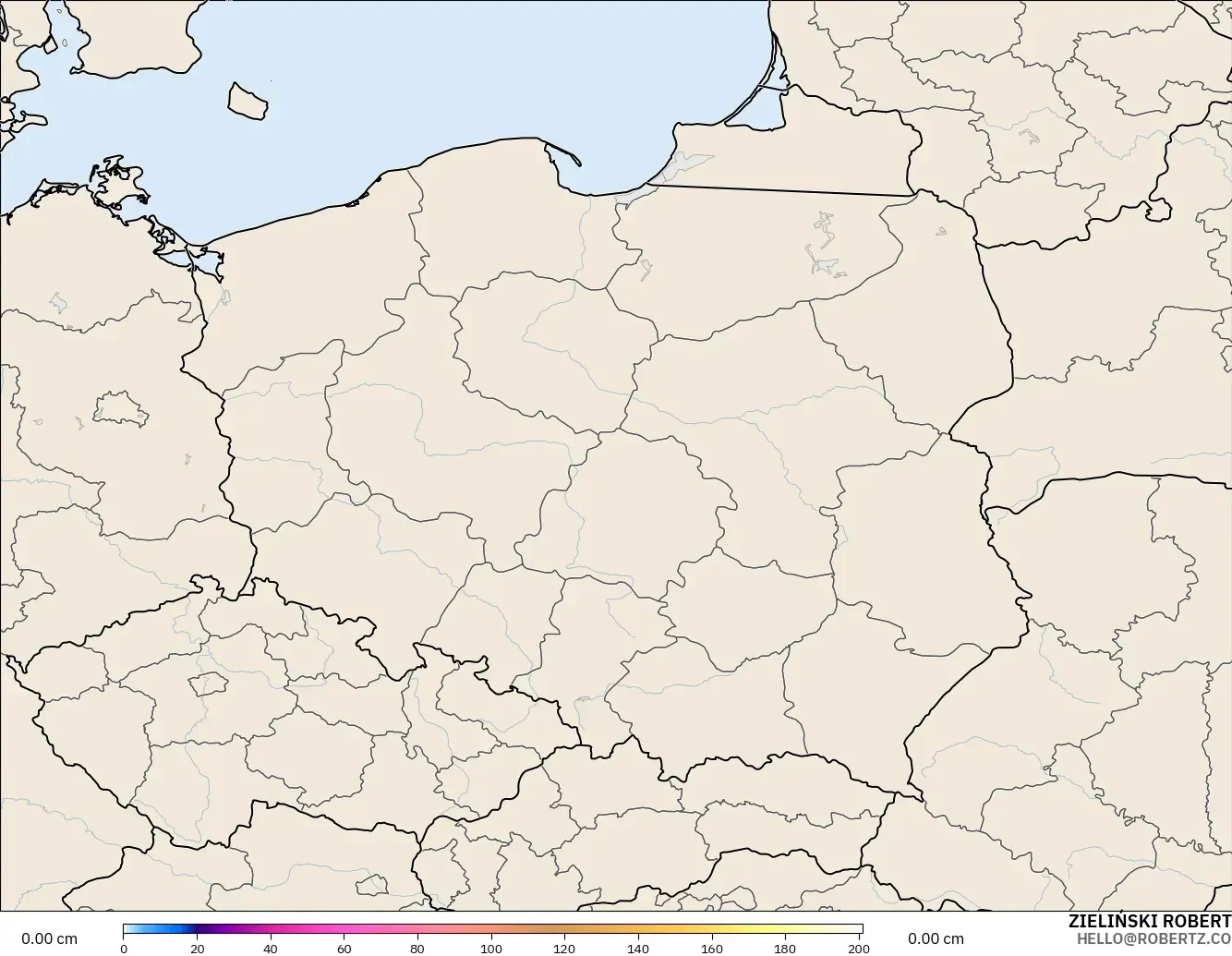 ICON Polonia 2 km modelo - Polonia, Profundidad de nieve