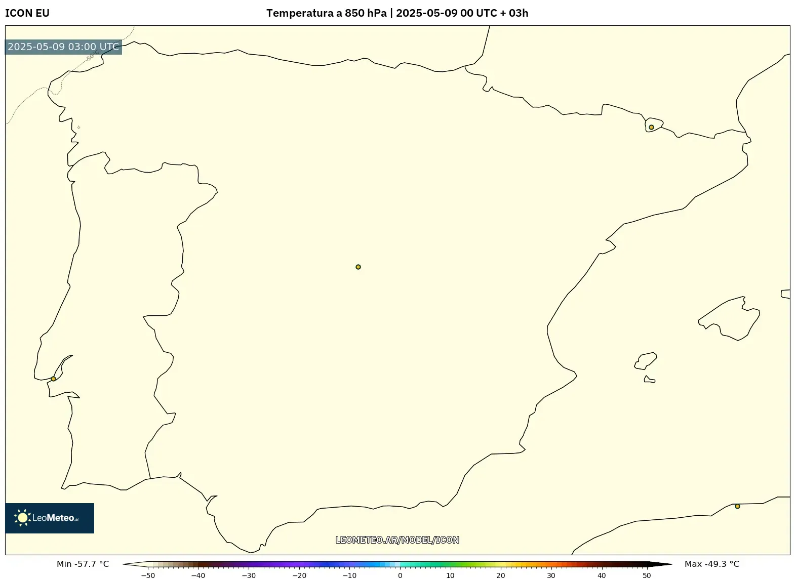 ICON - España, Temperatura a 850 hPa ICON - España, Temperatura a 850 hPa