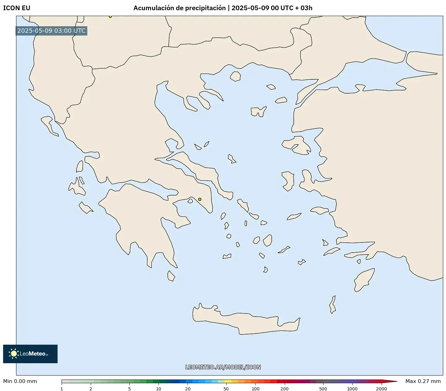 ICON - Grecia, Acumulación de precipitación ICON - Grecia, Acumulación de precipitación