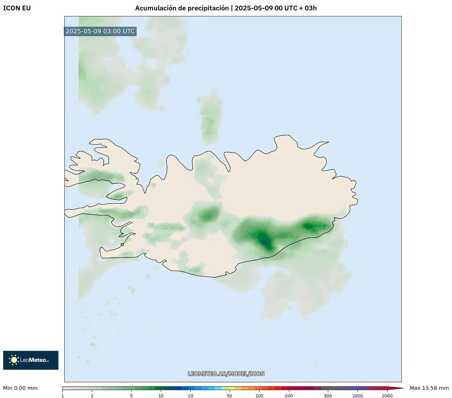 ICON - Islandia, Acumulación de precipitación ICON - Islandia, Acumulación de precipitación