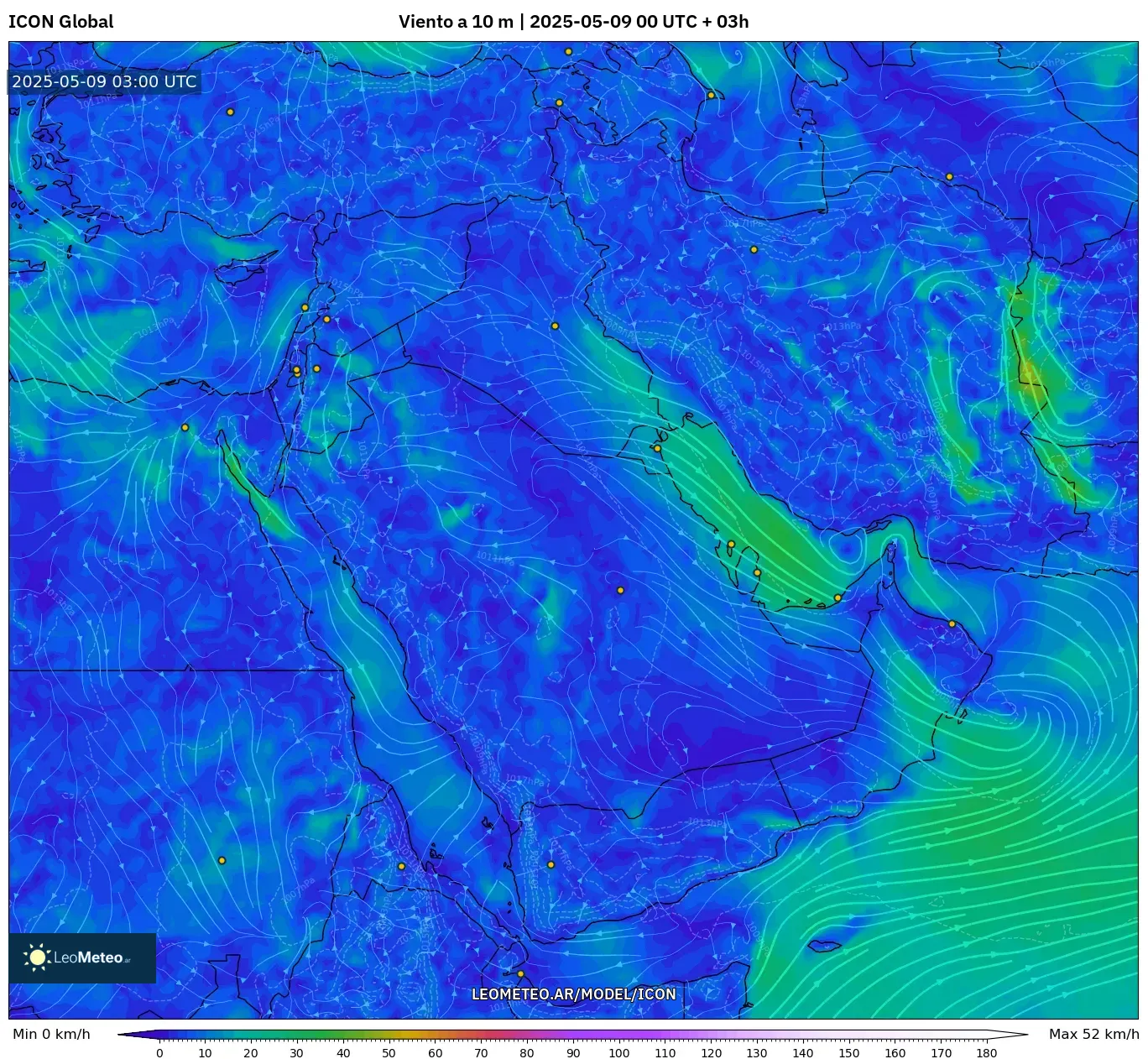 ICON - Oriente Medio, Viento a 10 m ICON - Oriente Medio, Viento a 10 m