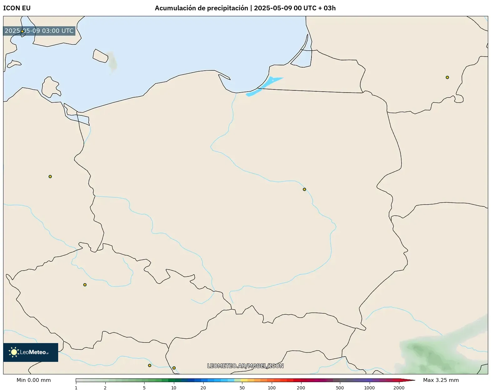 ICON - Polonia, Acumulación de precipitación ICON - Polonia, Acumulación de precipitación