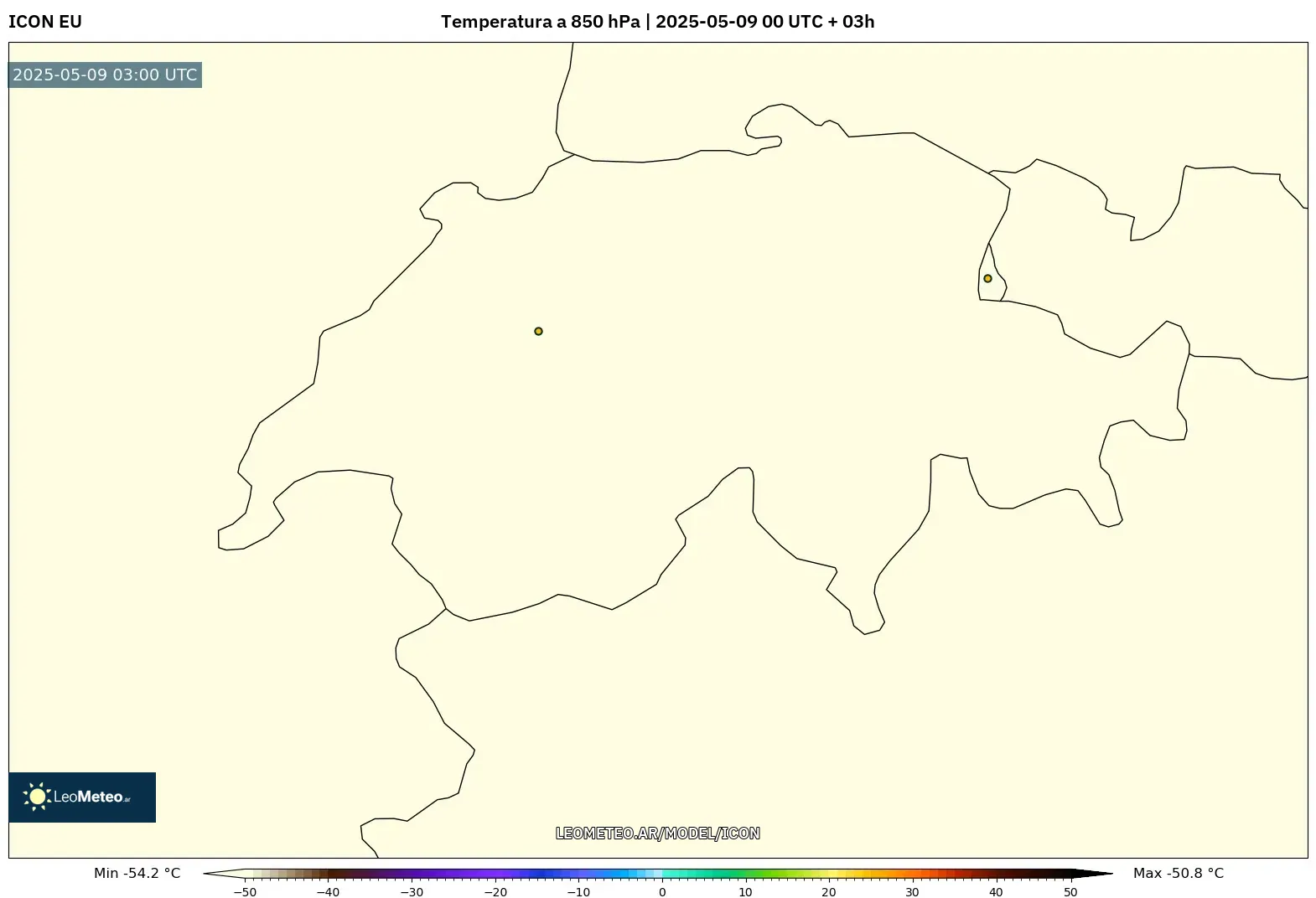 ICON - Suiza, Temperatura a 850 hPa ICON - Suiza, Temperatura a 850 hPa