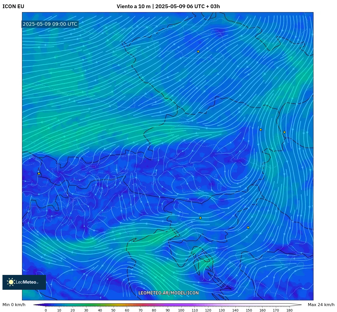 ICON - Austria, Viento a 10 m ICON - Austria, Viento a 10 m