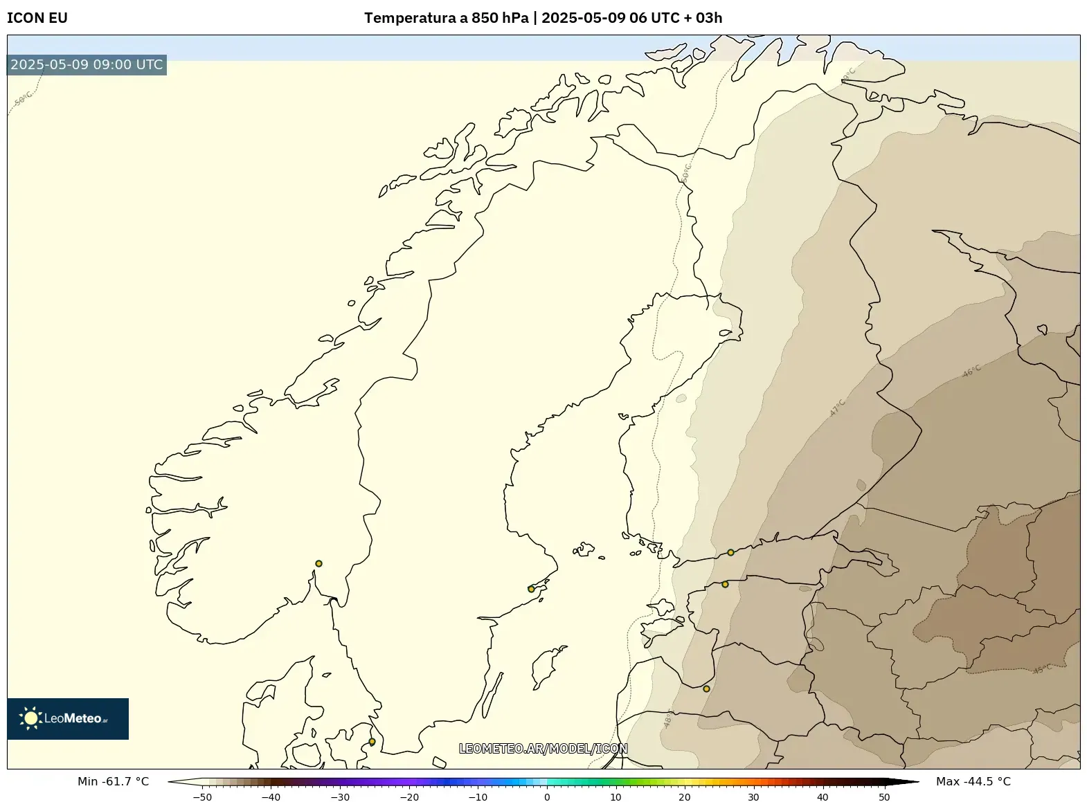 ICON - Escandinavia, Temperatura a 850 hPa ICON - Escandinavia, Temperatura a 850 hPa