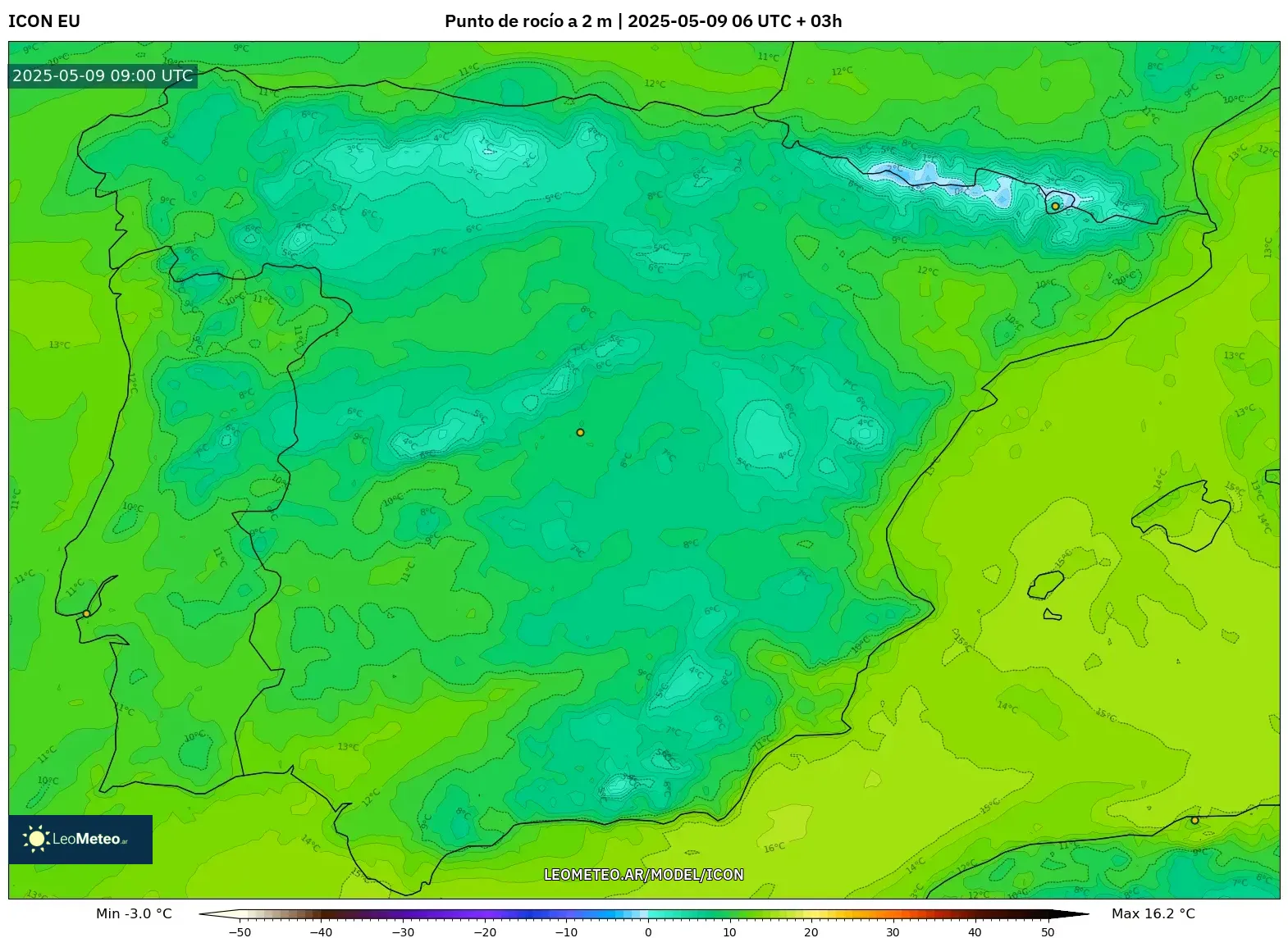 ICON - España, Punto de rocío a 2 m ICON - España, Punto de rocío a 2 m