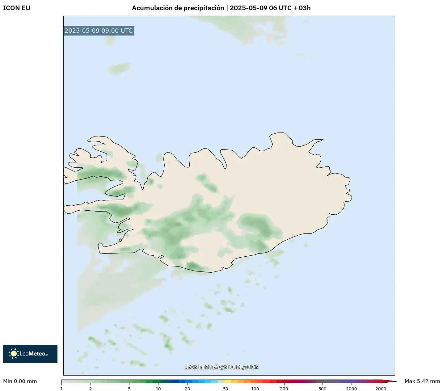 ICON - Islandia, Acumulación de precipitación ICON - Islandia, Acumulación de precipitación