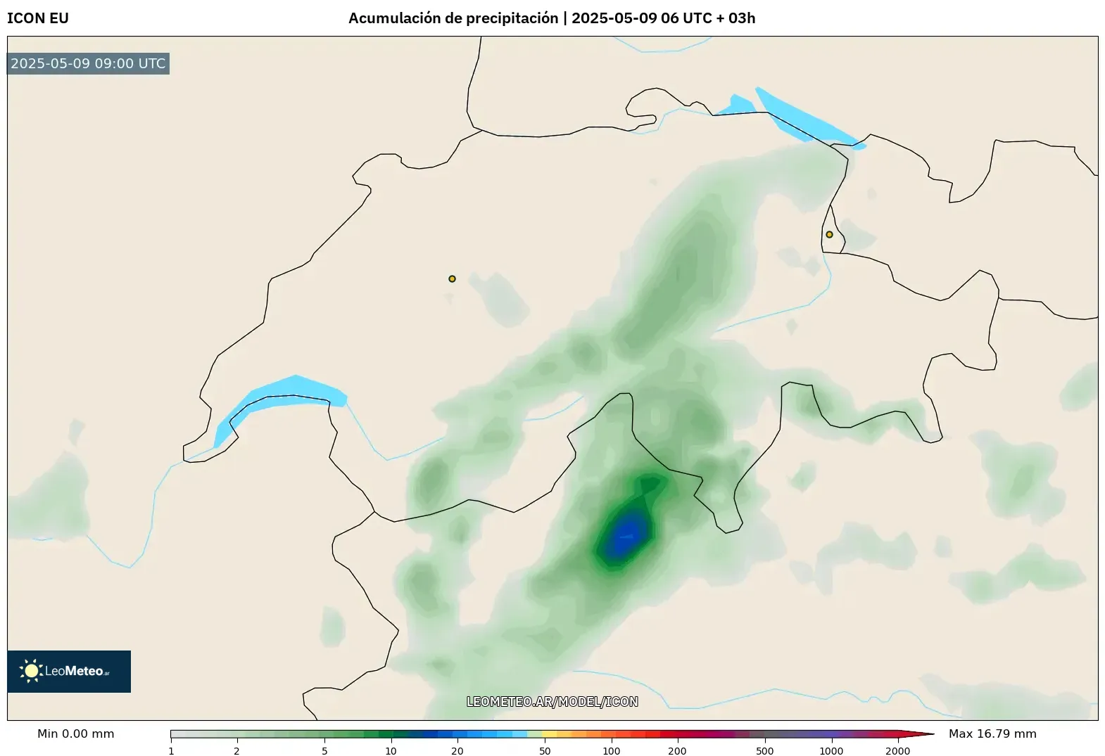 ICON - Suiza, Acumulación de precipitación ICON - Suiza, Acumulación de precipitación