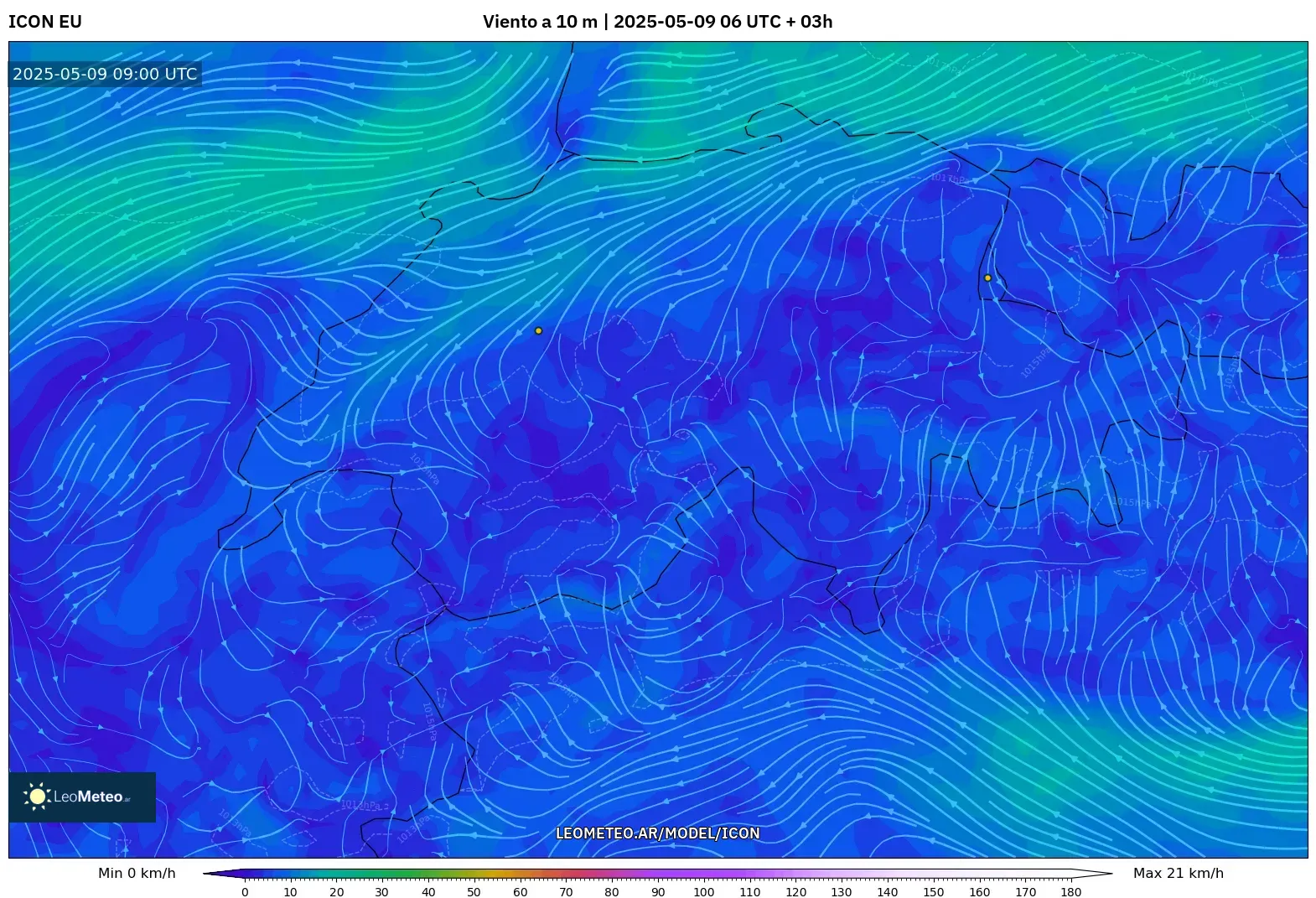 ICON - Suiza, Viento a 10 m ICON - Suiza, Viento a 10 m