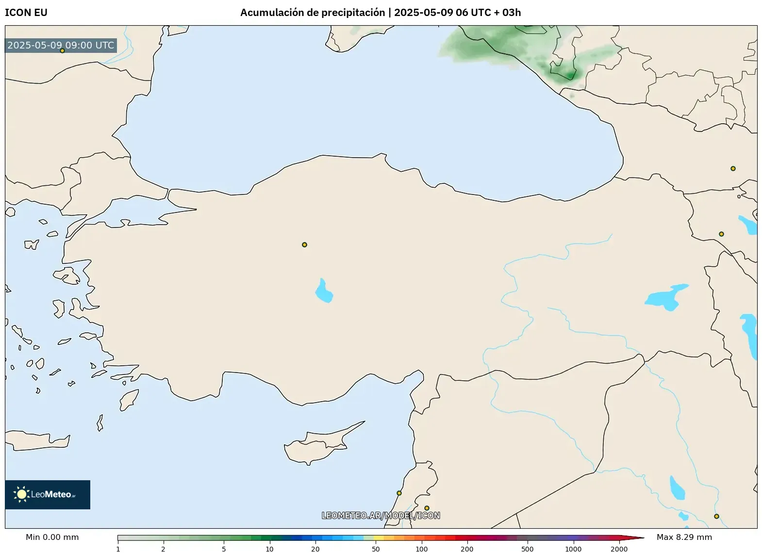 ICON - Turquía, Acumulación de precipitación ICON - Turquía, Acumulación de precipitación