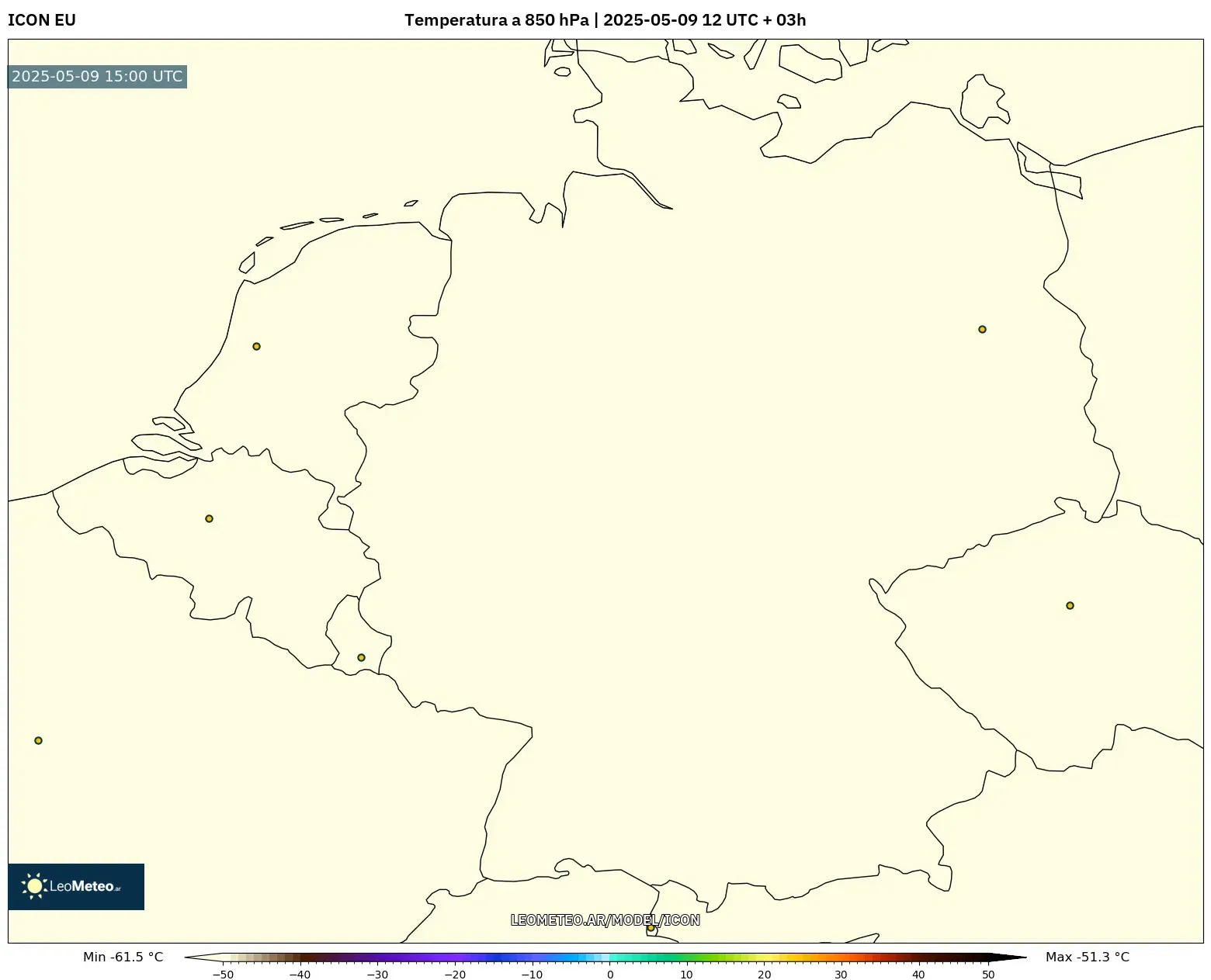 ICON - Alemania, Temperatura a 850 hPa ICON - Alemania, Temperatura a 850 hPa