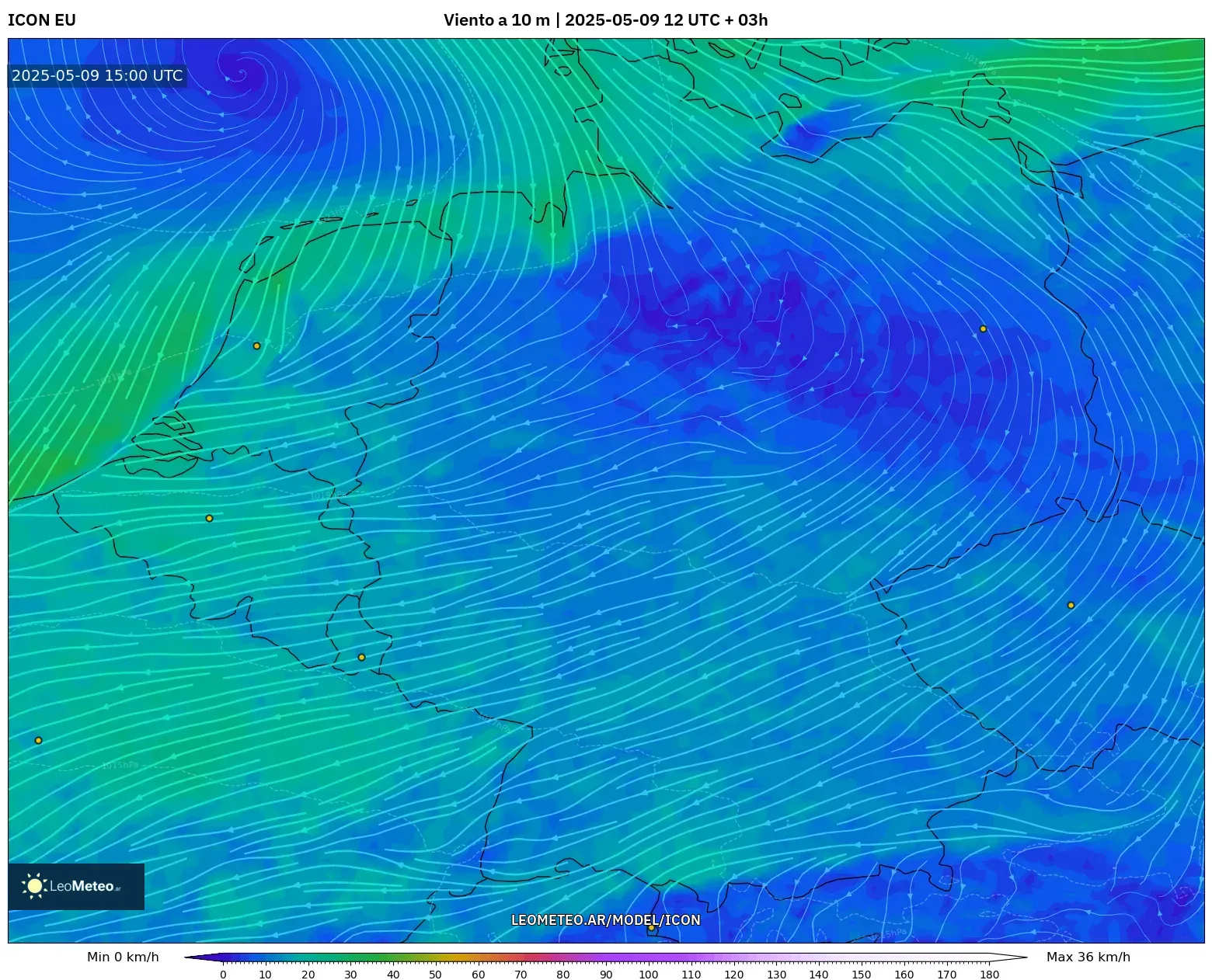 ICON - Alemania, Viento a 10 m ICON - Alemania, Viento a 10 m