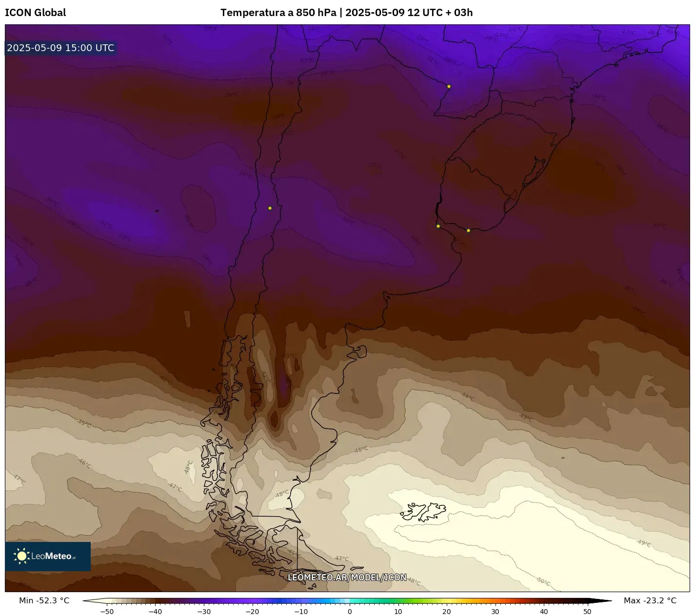 ICON - Argentina, Temperatura a 850 hPa ICON - Argentina, Temperatura a 850 hPa