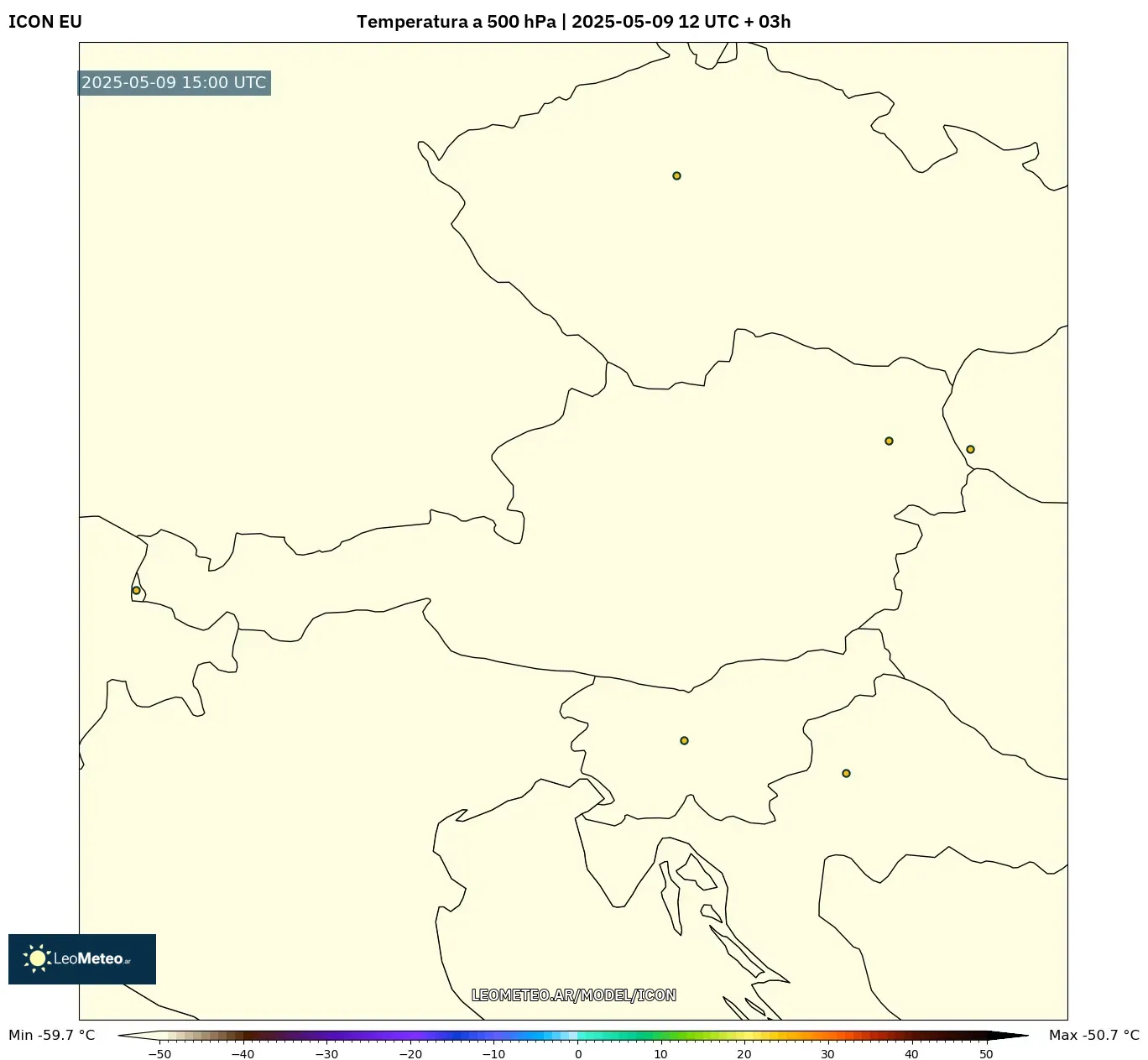 ICON - Austria, Temperatura a 500 hPa ICON - Austria, Temperatura a 500 hPa