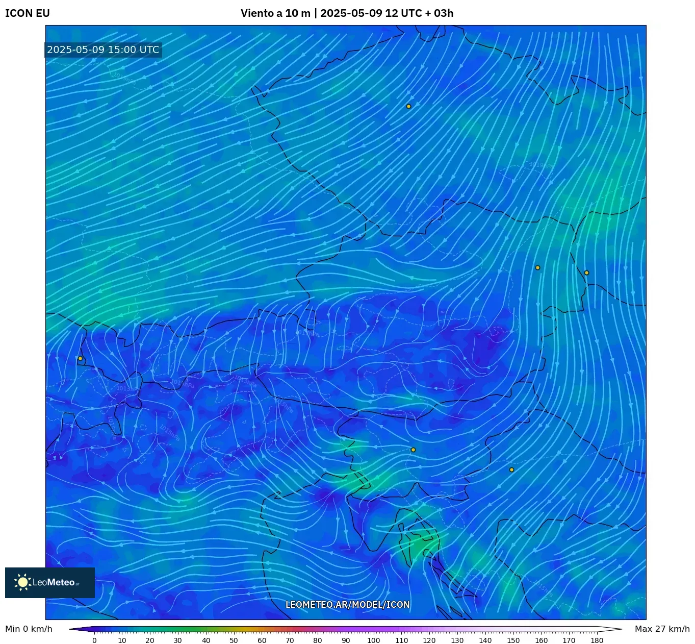 ICON - Austria, Viento a 10 m ICON - Austria, Viento a 10 m