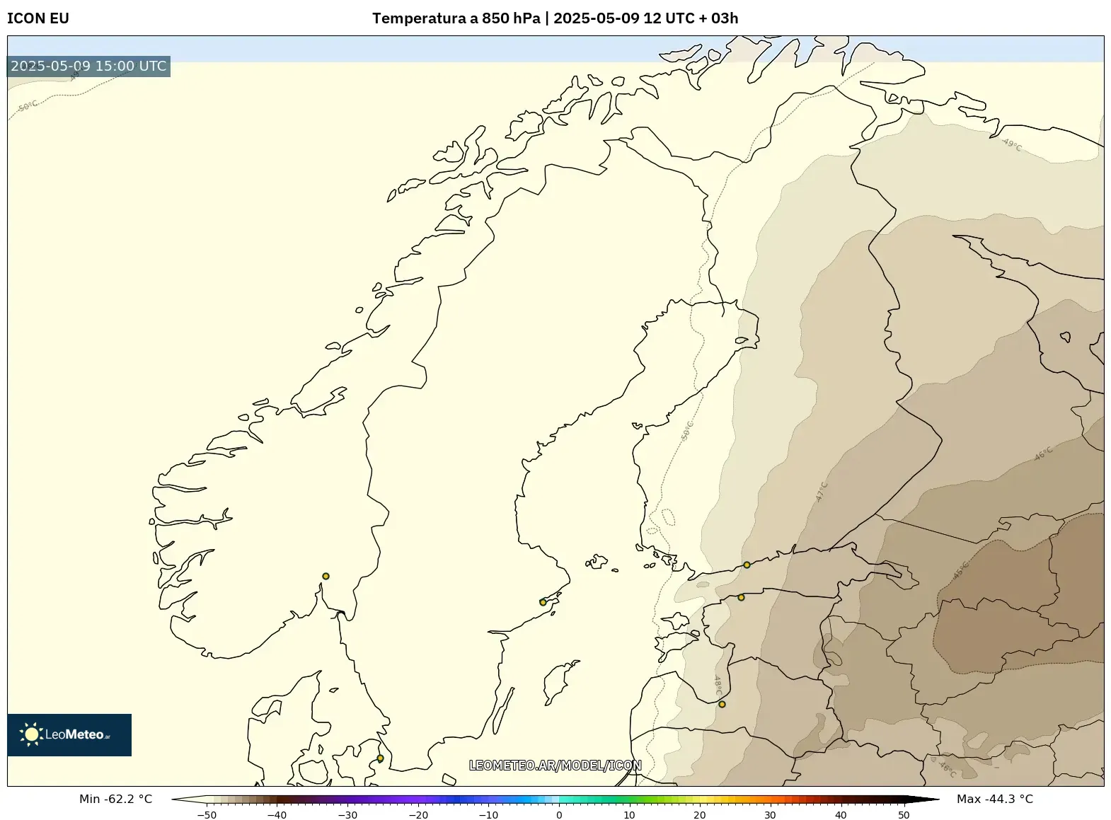 ICON - Escandinavia, Temperatura a 850 hPa ICON - Escandinavia, Temperatura a 850 hPa