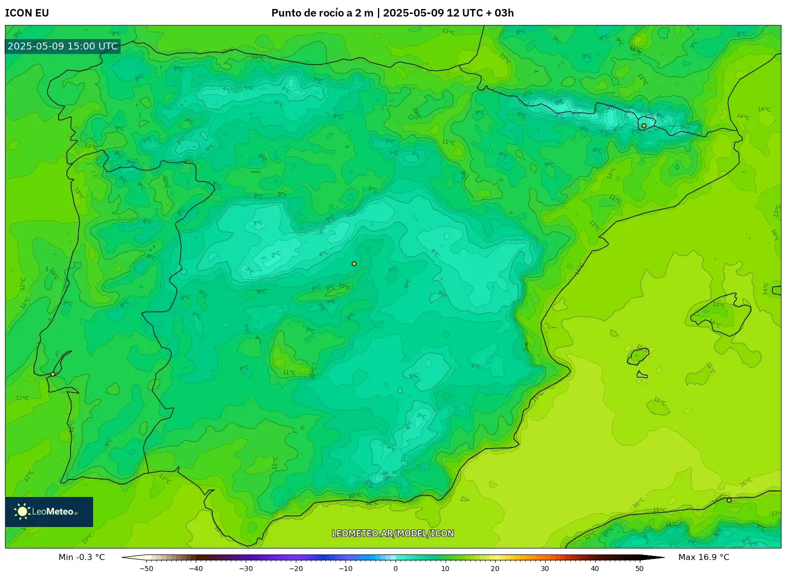 ICON - España, Punto de rocío a 2 m ICON - España, Punto de rocío a 2 m