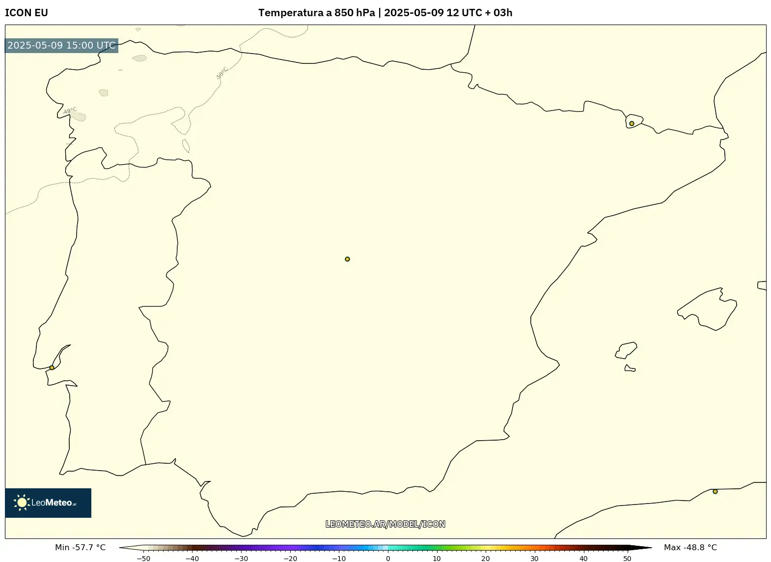 ICON - España, Temperatura a 850 hPa ICON - España, Temperatura a 850 hPa