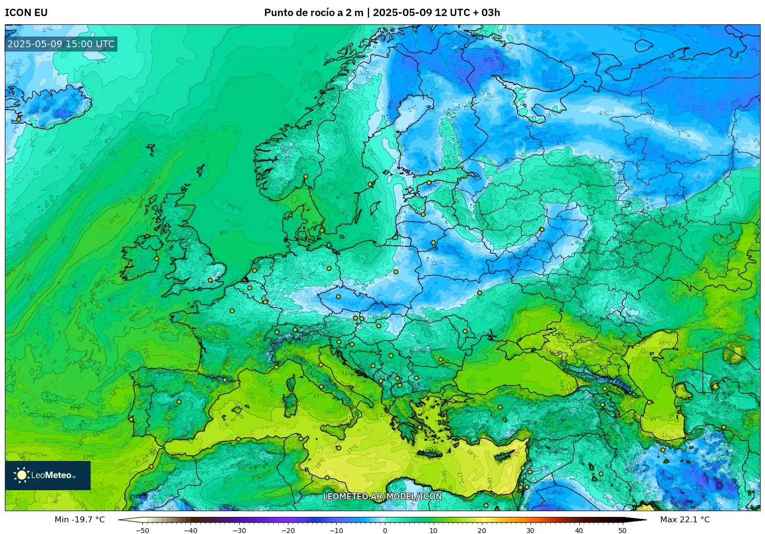 ICON - Europa, Punto de rocío a 2 m