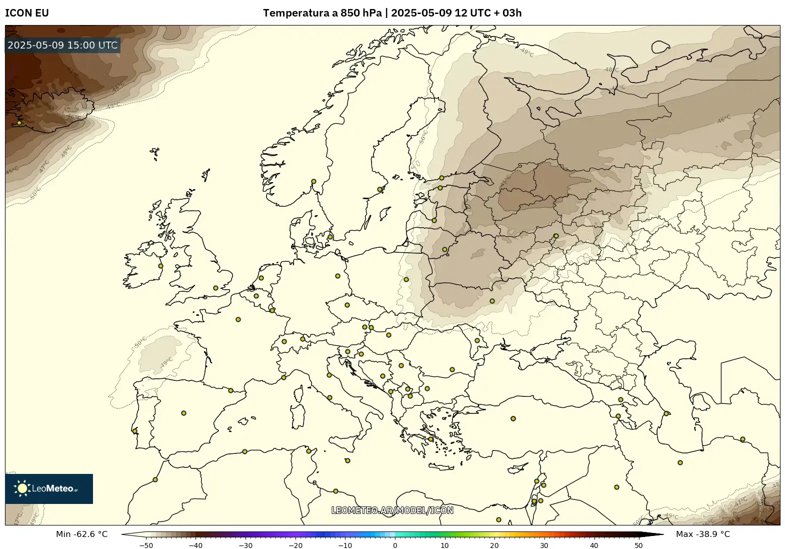ICON - Europa, Temperatura a 850 hPa