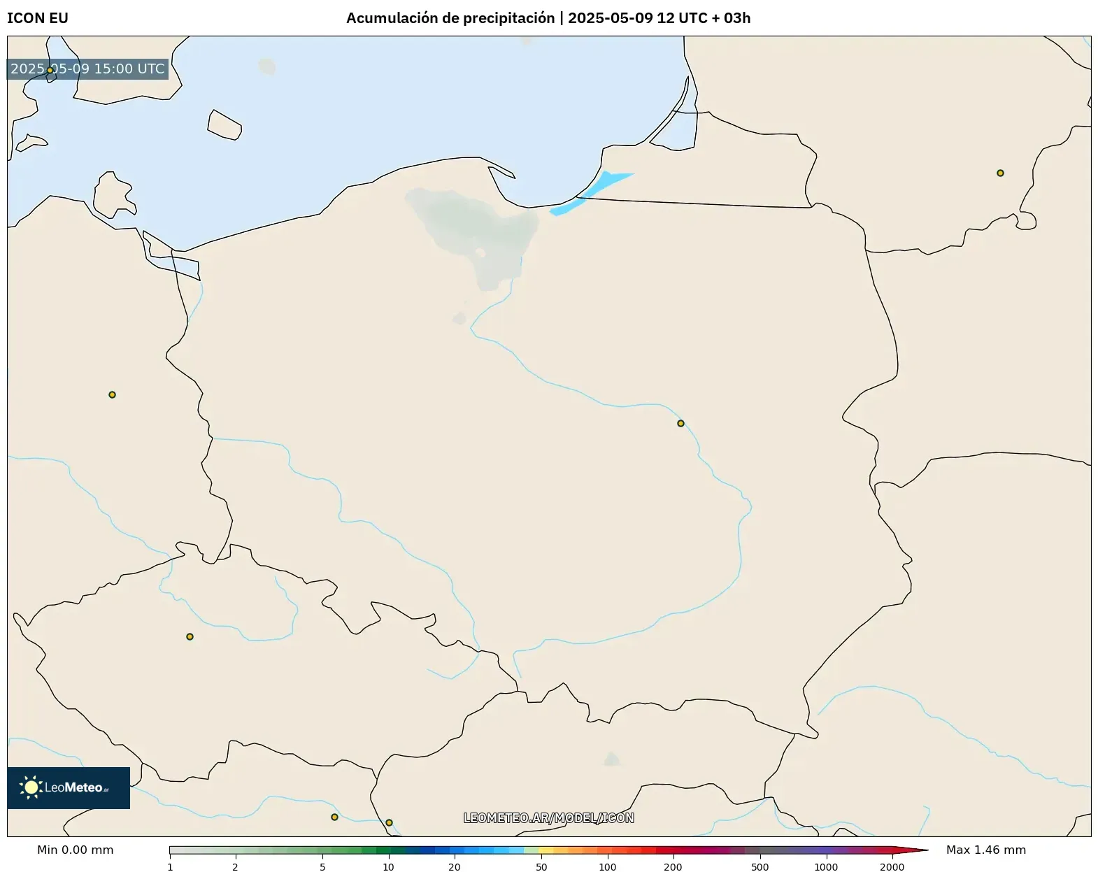 ICON - Polonia, Acumulación de precipitación ICON - Polonia, Acumulación de precipitación