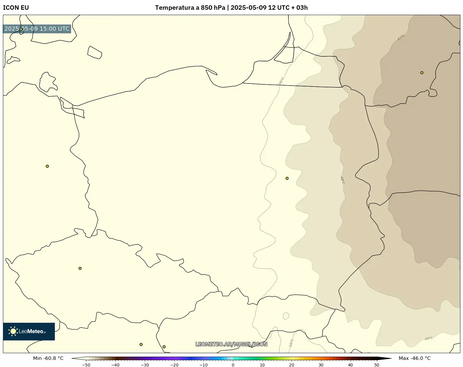 ICON - Polonia, Temperatura a 850 hPa ICON - Polonia, Temperatura a 850 hPa